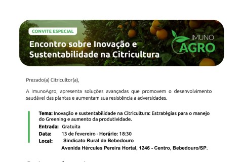 Convite do Sindicato Rural de Bebedouro