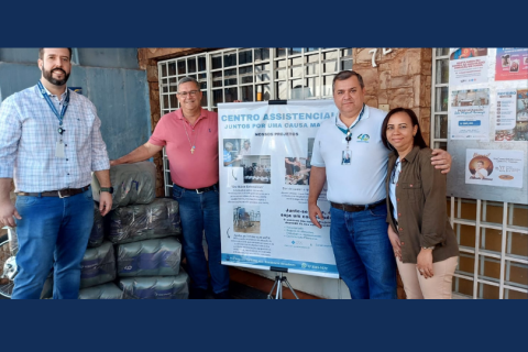 A Credicitrus realiza doação de cobertores a Fundação Caminho Seguro Casa Santo Expedito.
